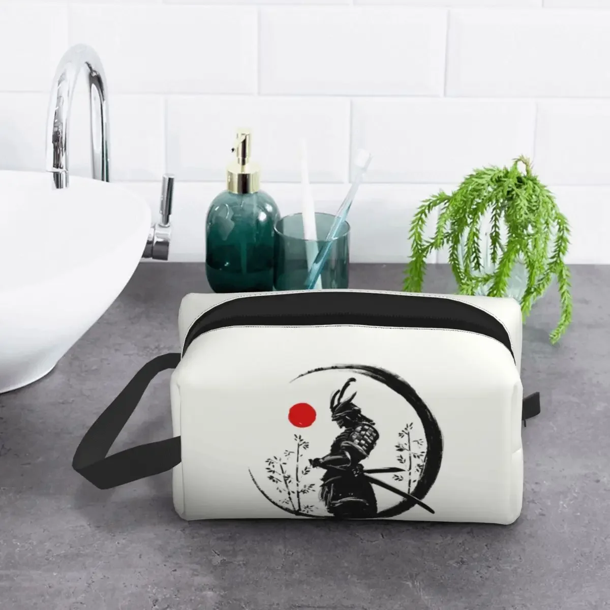 Japanese  Samurai Warrior Makeup Bag for Women Travel Cosmetic Organizer Fashion Katana Bushido Storage Toiletry Bags