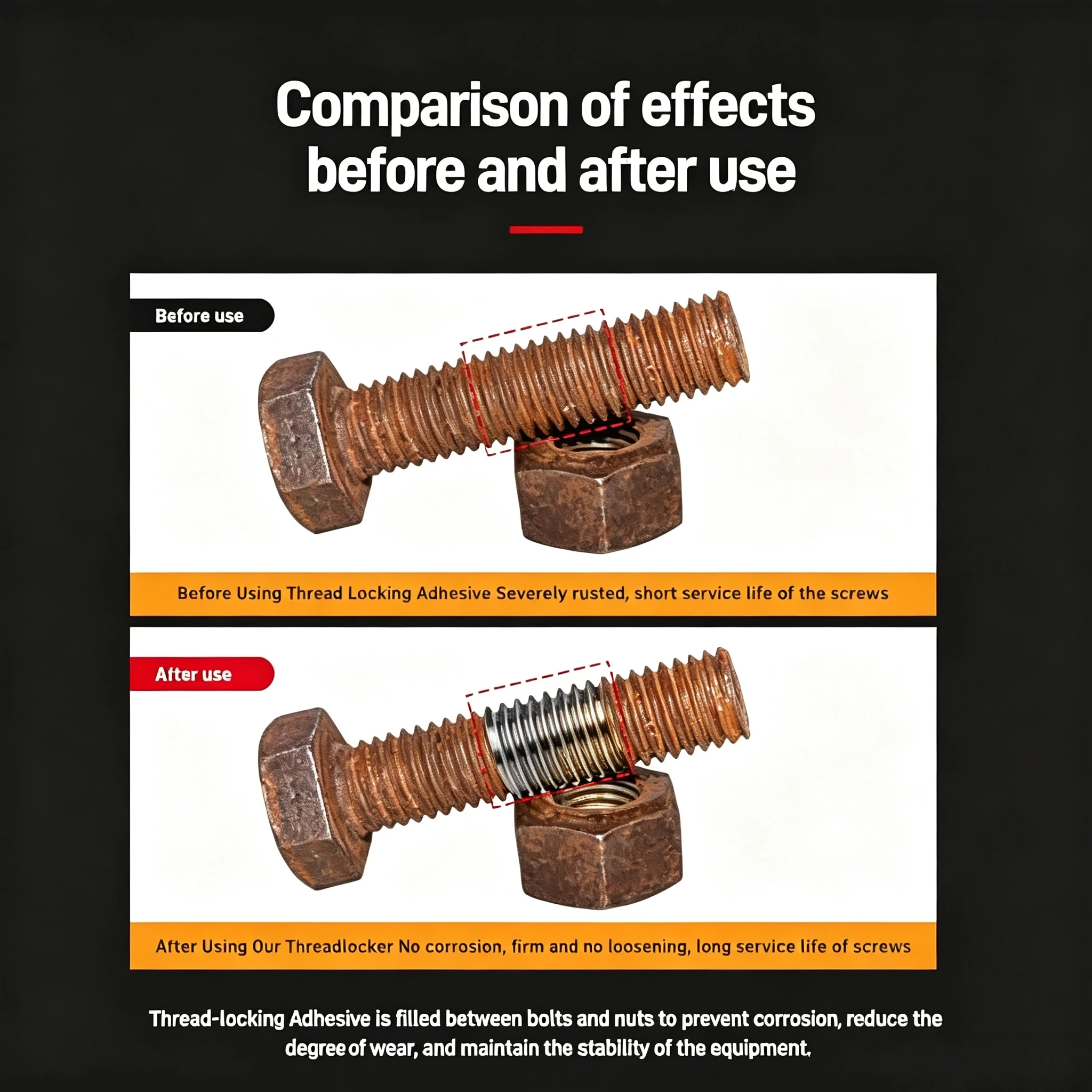50ml Threadlocker Screw Glue Quickly Cured Thread Locking Agent Anaerobic Adhesive Corrosion-Resistant Anti-Loosening Glue