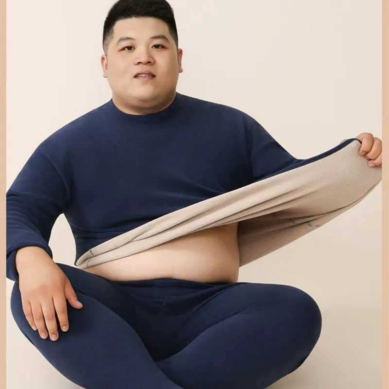 

Basic Men's Winter Thermal Underwear Casual Soft Elastic Autumn Thickened Set for Men Black Thermal Clothing Plus Size 8XL 7XL