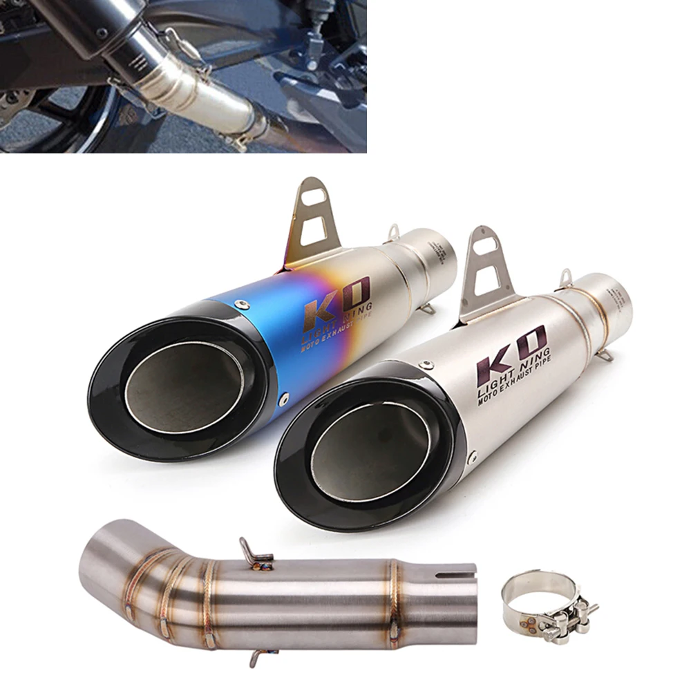 

Slip On 51mm Mufflers For Suzuki GSX-S750 GSR750 BK750 Until 2022 Motorcycle Exhaust Pipe Escape Mid Link Pipe Without DB Killer