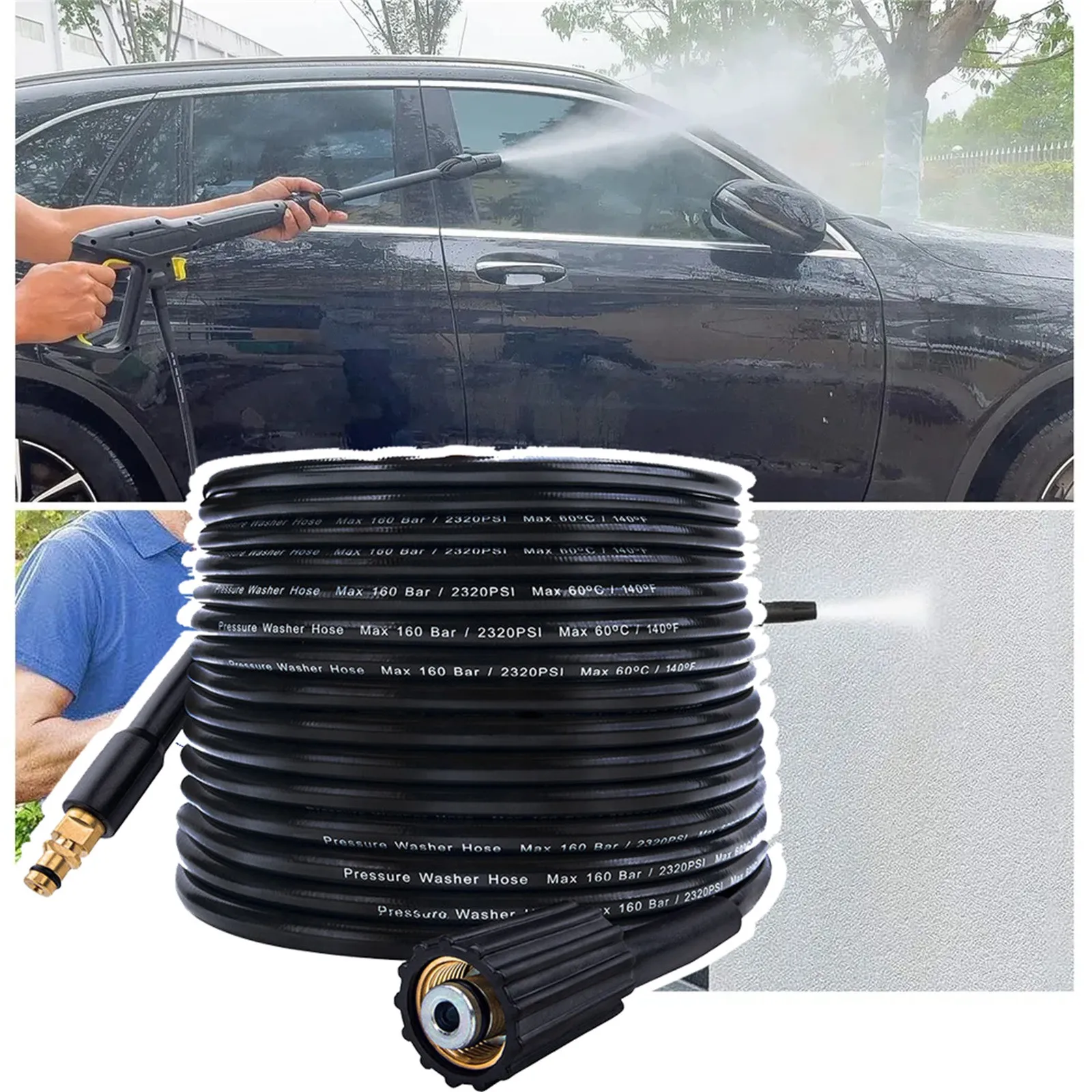 

10M High Pressure Replacement Hose High Pressure Washer Hose Cleaning Quick Coupling Hose Pressure Washer Water channel