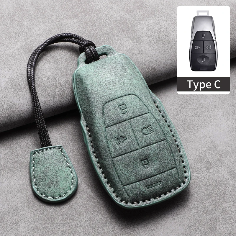 

Sheepskin Car Remote Key Case Cover Shell For BAIC Beijing X7 BJ40 Senova D50 D70 X55 X65 EU5 EU7 Car Key Protector Accessories