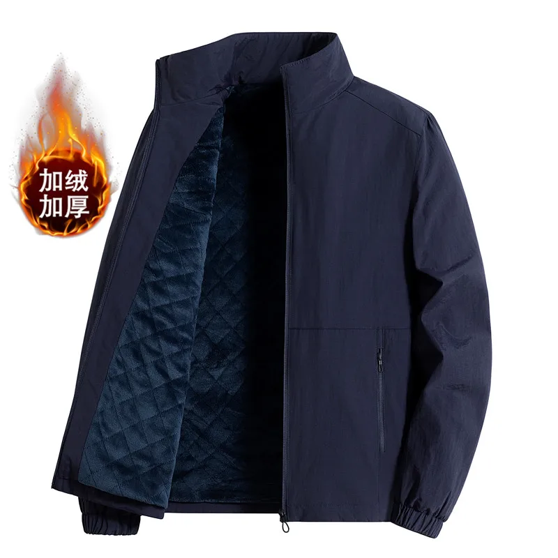 Men's Outerwear Outdoor Sports Loose Korean Style Casual Velvet Thickened Jeep Jacket for Young and Middle-aged People