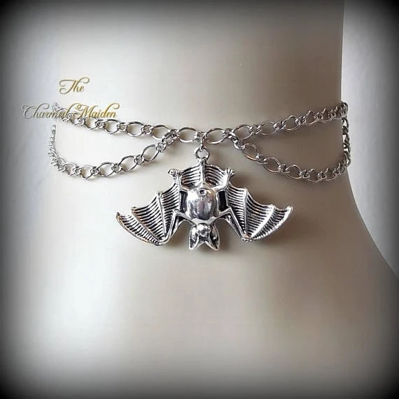 Bat Choker, Vampire Bat Necklace, Choker Necklace, Chain Choker, Goth Choker, Gothic Bat Choker, Wiccan Choker, Halloween Choker