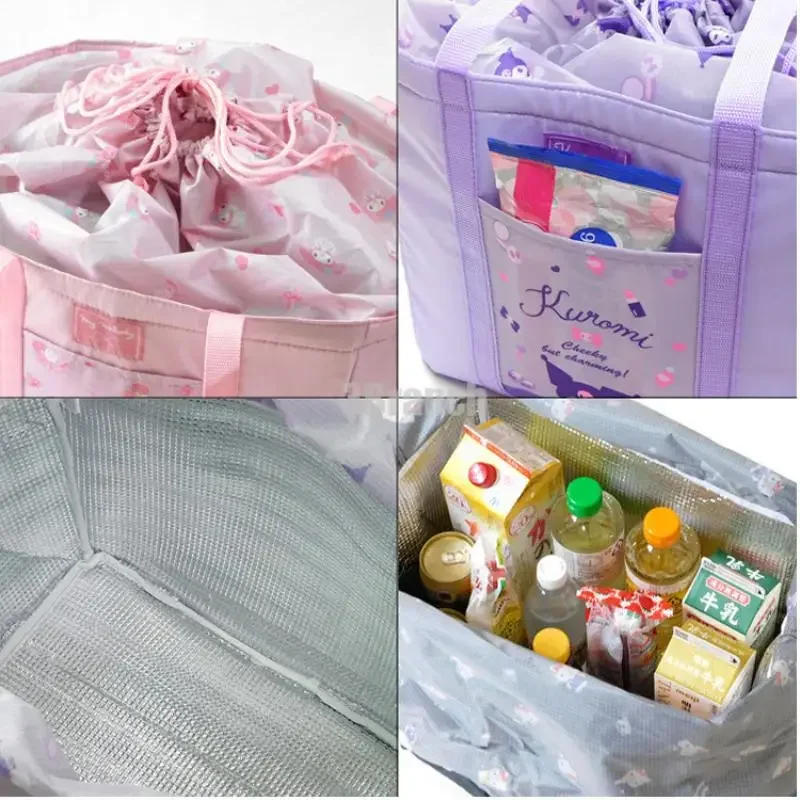 مرحبا كيتي حقيبة سفر سانريوس الخروج سعة كبيرة Kawaii حقيبة عزل رسم حبل حقيبة تخييم حقيبة كتف حقائب للمرأة