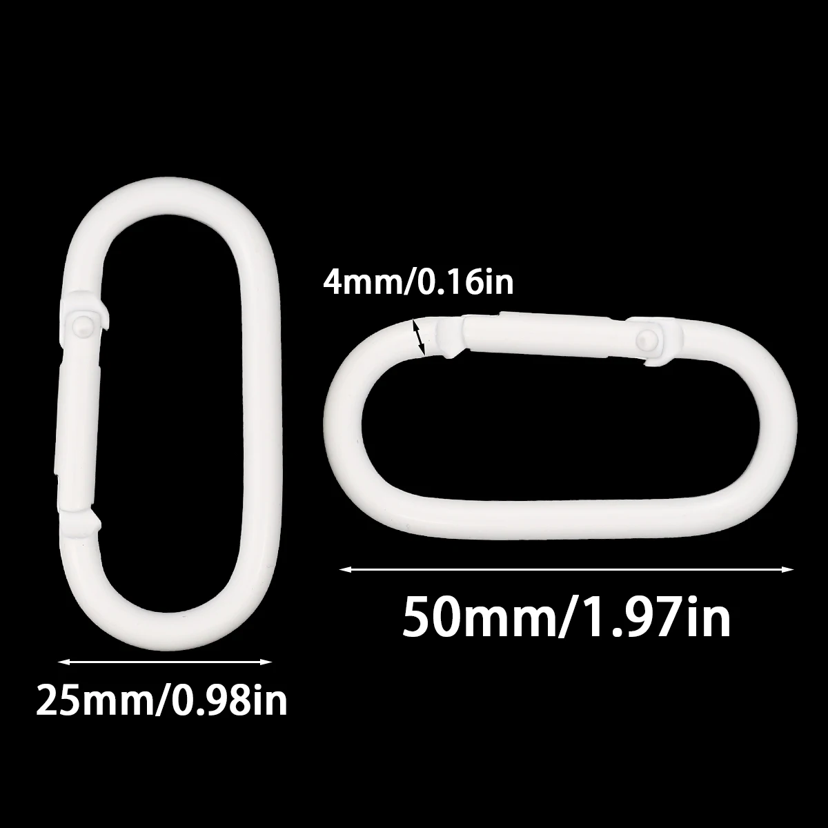 5/10/20pcs White Oval Spring Buckle Keychains Carabiner Clip Rings Connector Clasp Hook for Jewelry Making Accessories Charms