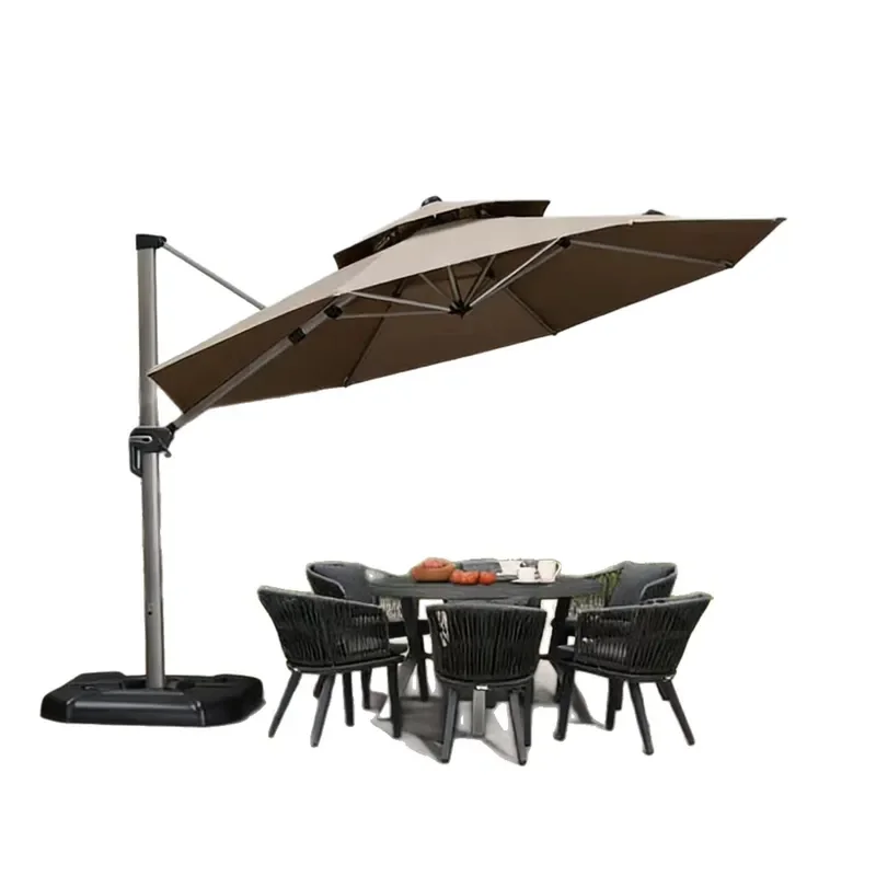 for Purple Leaf Outdoor Sun Umbrella Garden Roman Umbrella Solar Powered Balcony Terrace Parasol