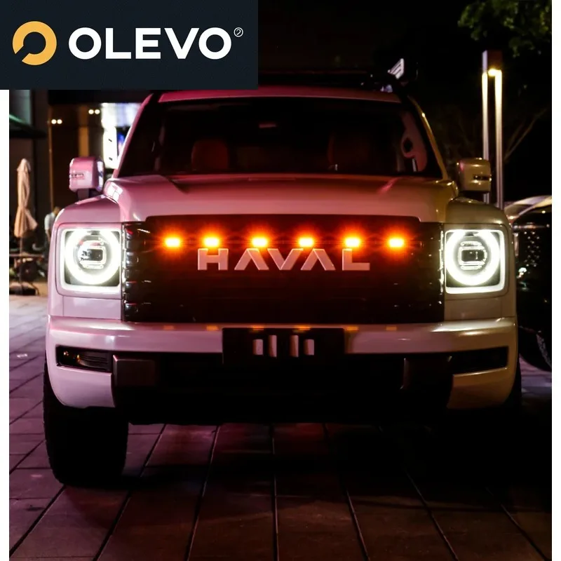 New Small yellow light in the center net For Great Wall Haval H9 2024 2025 Cover Sticker Accessories