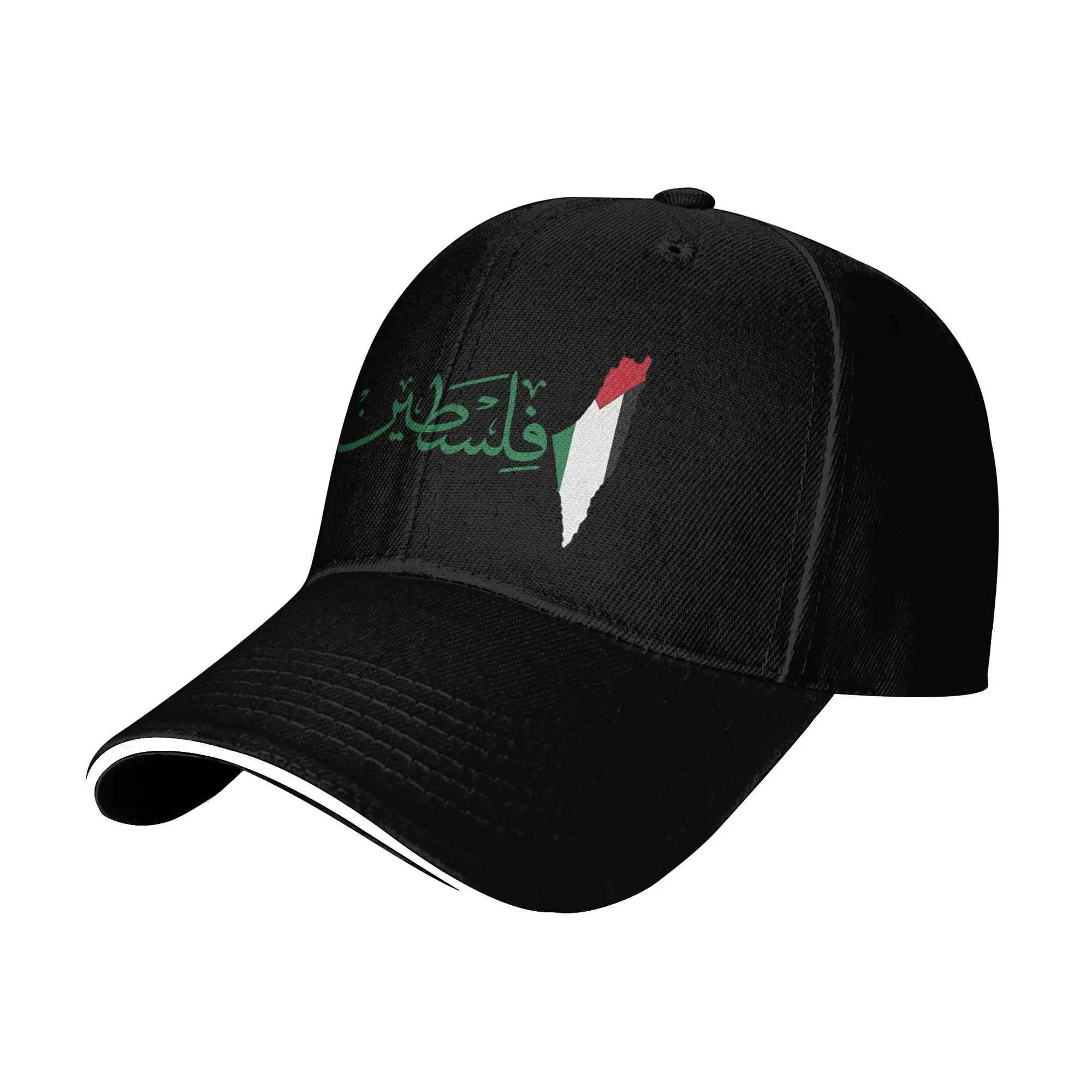 Summer Palestine Arabic Calligraphy And Map Baseball Cap Camping Custom Sun Hip Hop Hats Couple Women Dropshipping Baseball Caps