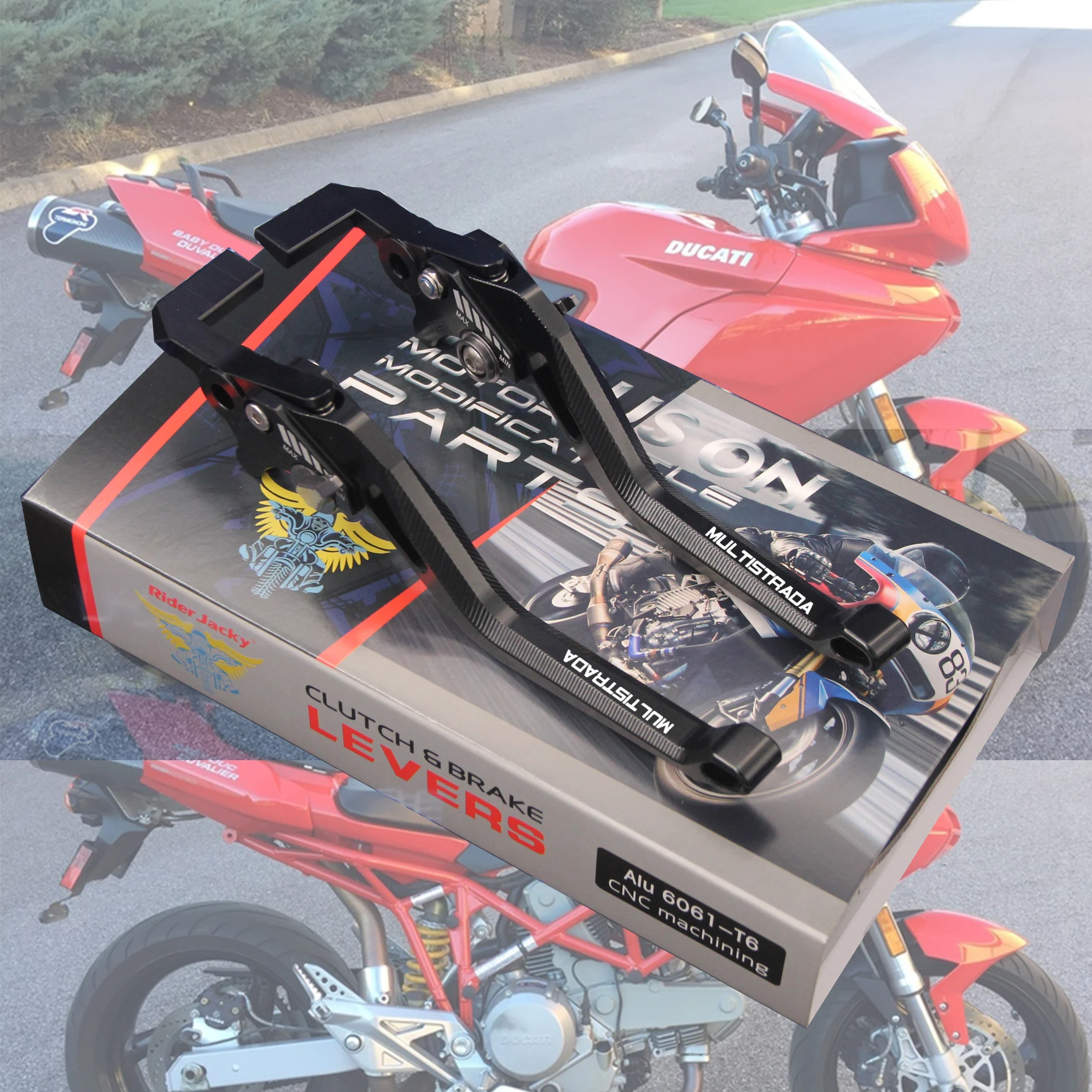 Per Ducati Multistrada 620 2005-2006 Leve freno frizione moto lunghe regolabili 3D rombo cavo