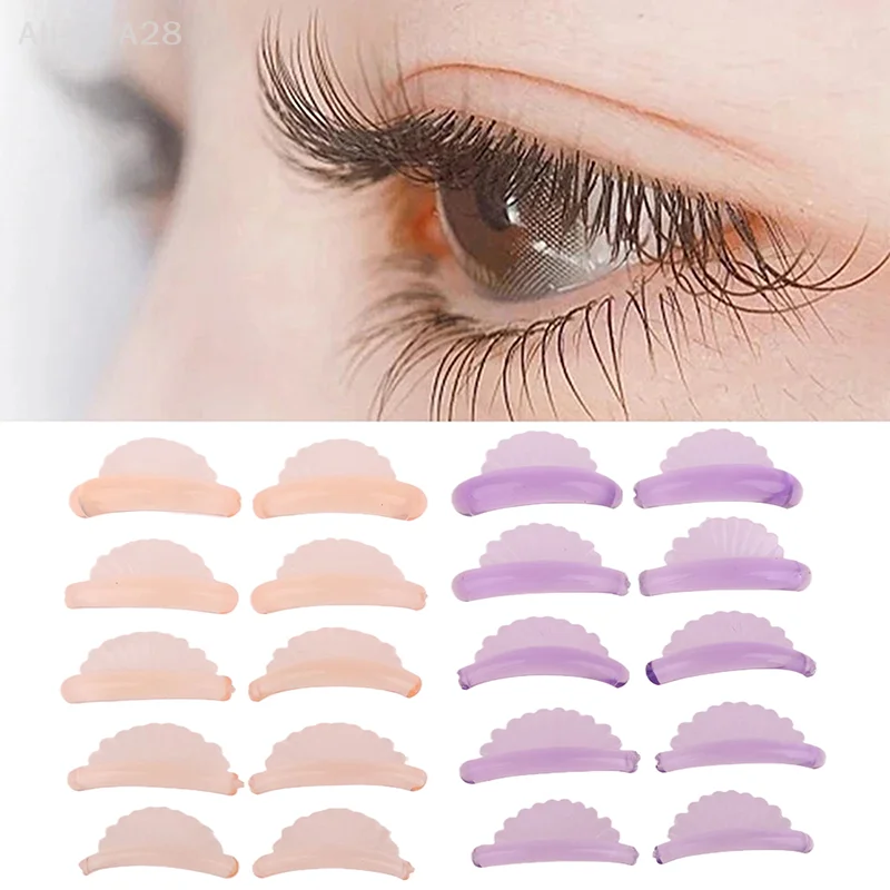 5 Par Silikonowych Podkładek do Trwałej na Rzęsy Typu C, Samoprzylepne Wałeczki do Rzęs, Osłonki do Liftingu, Akcesoria do Podkręcania Rzęs 3D, Narzędzia do Makijażu