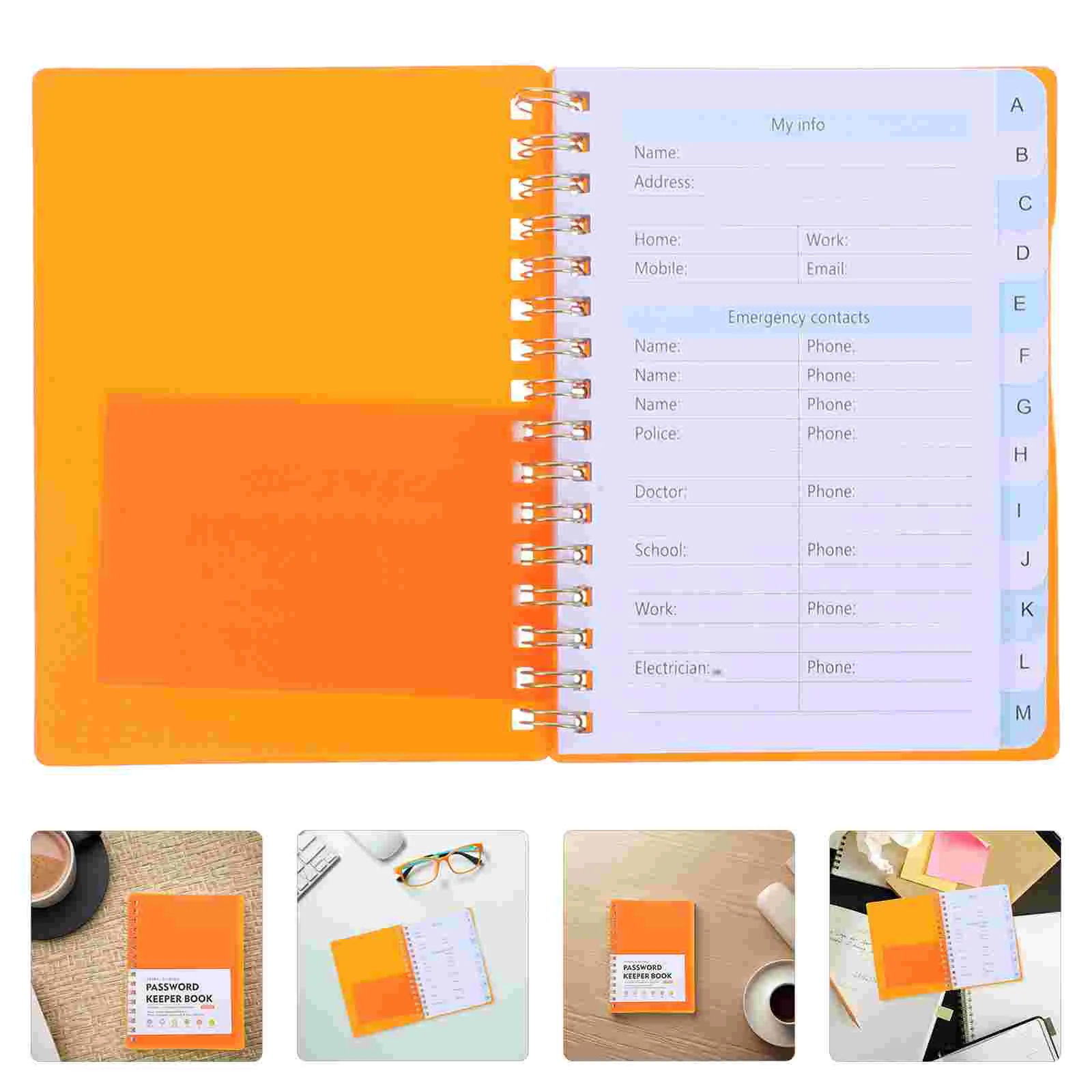 パスワードブックオーガナイザー アルファベットポータブルノートブック管理マネージャー 高度な記録メモ帳