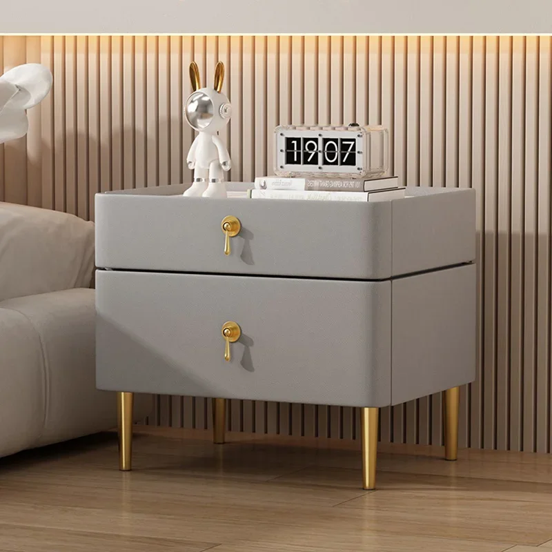 

White Minimalist Nightstand Nordic Modern Bedroom Hidden Storage Nightstands Home Hotel Table Chevet Chambre Home Decor