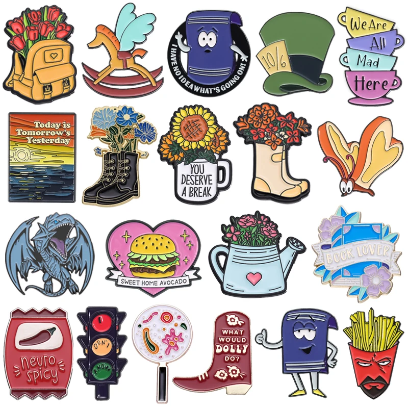 Romantische Blume Serie Emaille Pin Cartoon Anime Serie Broschen Für Frauen Revers Kleidung Abzeichen auf Rucksack Mode Schmuck Geschenke
