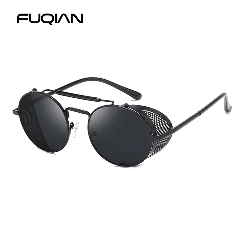 Retro Steampunk Sunglasses Men Women Classic Round Metal Male Sun Glasses Vintage Outdoor Travel Shades