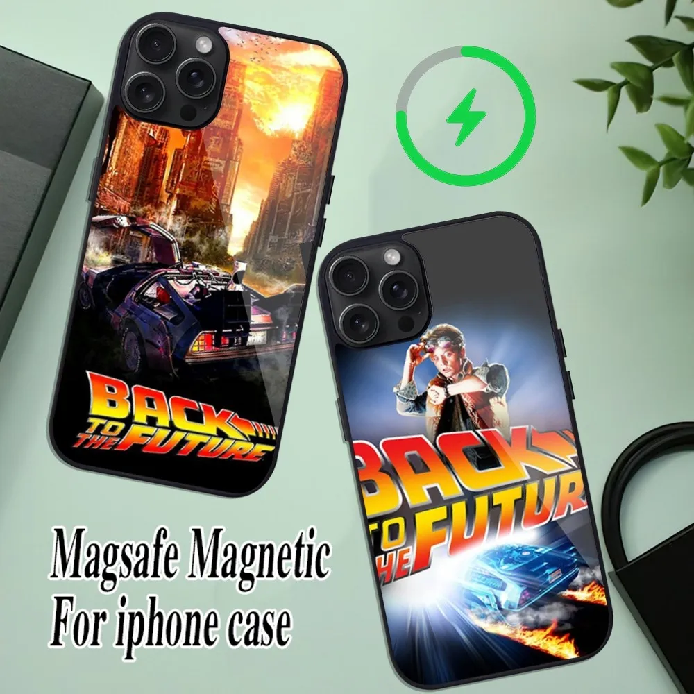 Back To-The F-Future Phone Case For iPhone 11 Mini 12 13 Max 14 Plus 15 Pro Magesafe Magnetic Shell