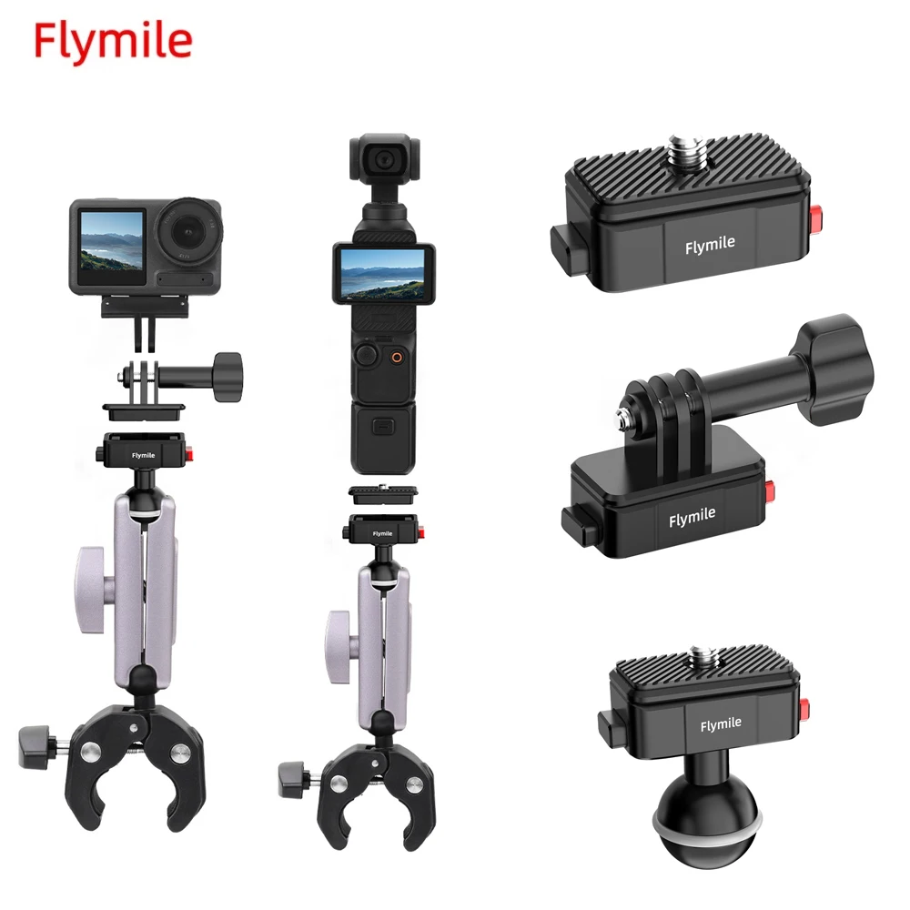 

Flymile Quick Release Plate for GoPro 12 11/Insta360 X4/Action 4 with 1/4 Screw Bike Holder Base Adapter for Camera Accessory