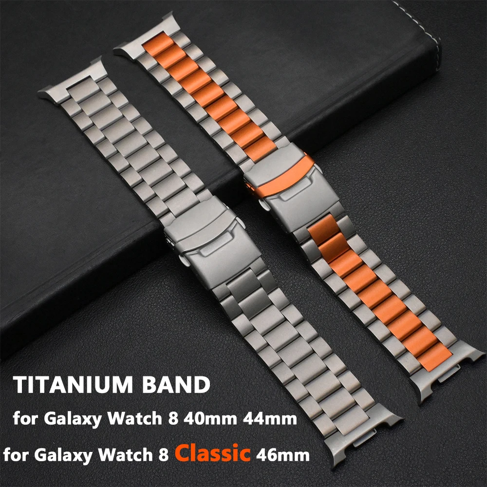 Luxuriöses Titanarmband für Samsung Galaxy Watch 8 Classic 46 mm, ersetztes Armband für Samsung Galaxy 8 44 mm 40 mm Herren-Business-Armband