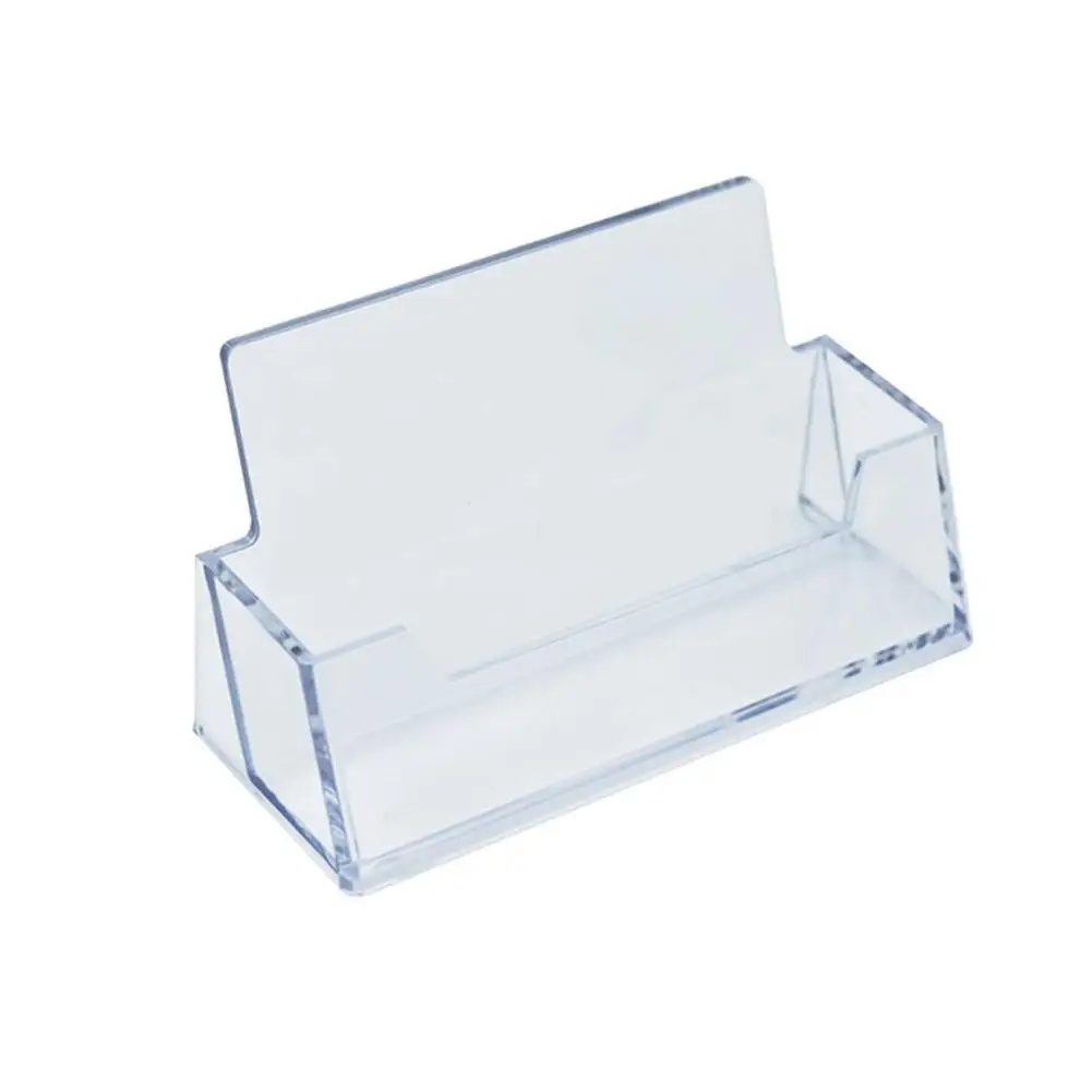 Clear Desk Shelf Box Storage Display Stand Acrylic Plastic Single Layer Transparent Desktop Business Card Holder Display Stand