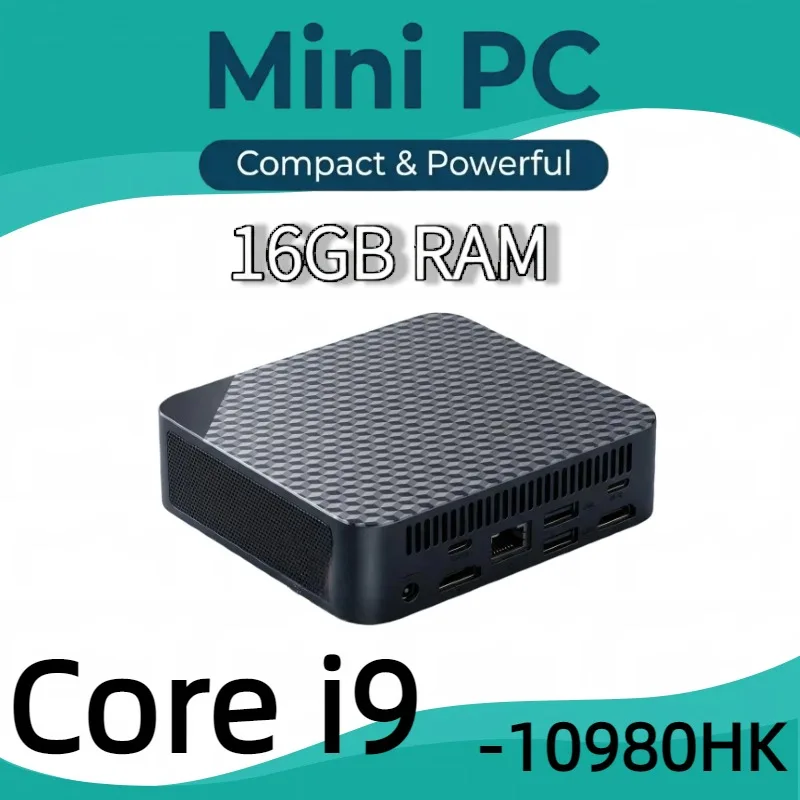 High Performance Mini PC Intel Core i9 10980HK 16GB RAM 1TB 2TB SSD 4KHD Pocket Desktop PC Gaming Computer WiFi 6