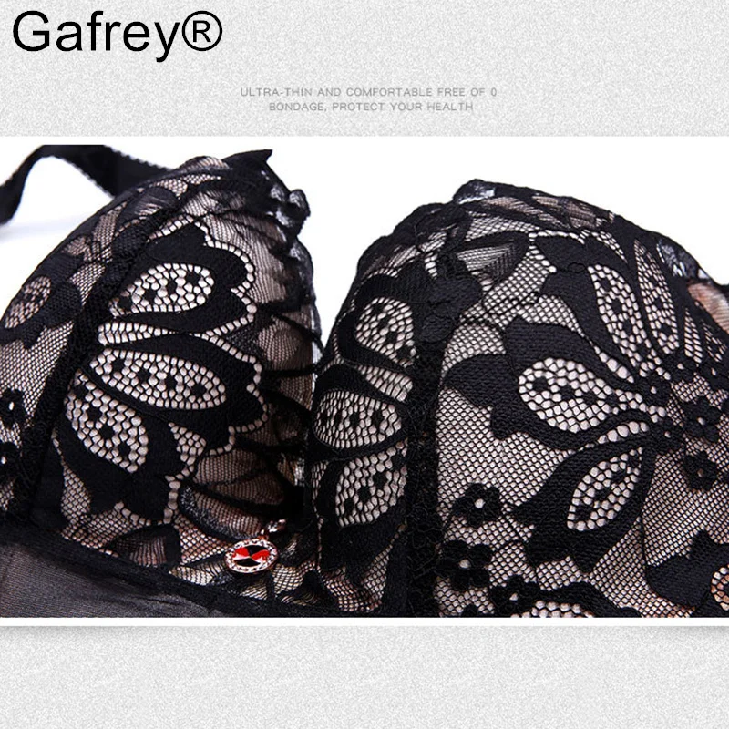 Gafrey Push Up Bra Women's Lace Underwire Bras Adjusted-strap Plus Size Brasserie with Padded Bra 36/80 to 50/115 CDE UnderWire image 5