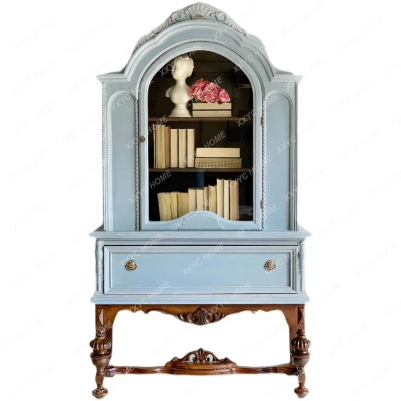

antique bookcase neoclassical solid wood carving bookcase