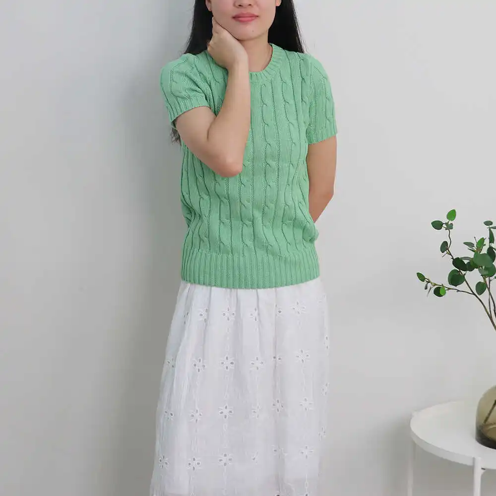 

Summer Thin Knit T Shirts Women Buttons Up Turndown Collar Short Sleeved T -shirt Female Korean Slim Ribbed Black White Tee Tops