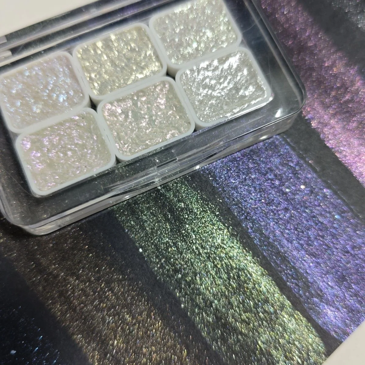 Set di pittura ad acquerello perlescente a 6 colori, kit di pittura artigianale con luccichio metallico per artisti e hobbisti