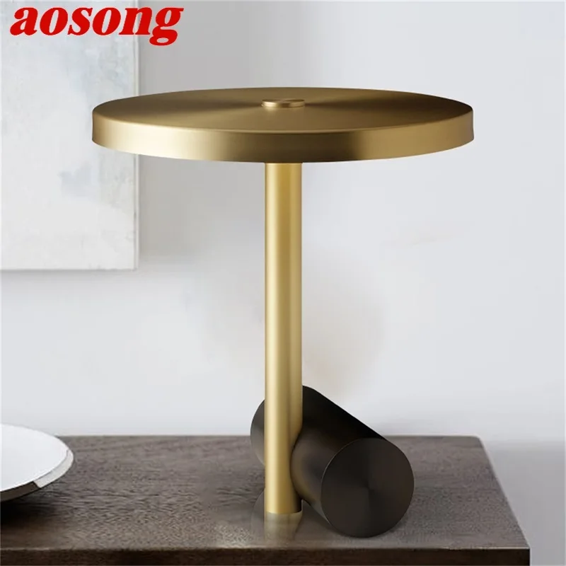 

AOSONG Contemporary Nordic Creative Gold Table Lamp LED Desk Lighting for Home Bedroom Decoration