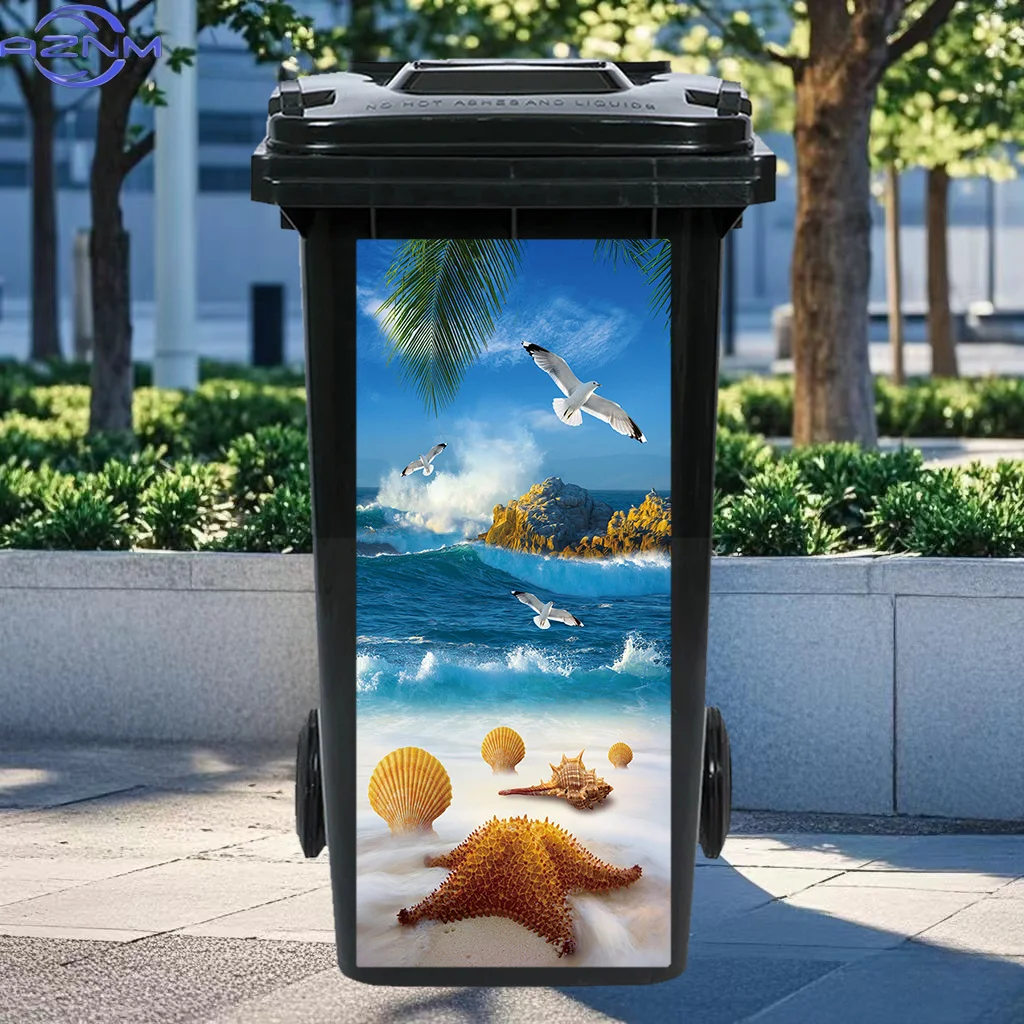 Sleek 2D Print Decal Custom Pattern Ornament for Multi‑scene Trash Bin Decoration