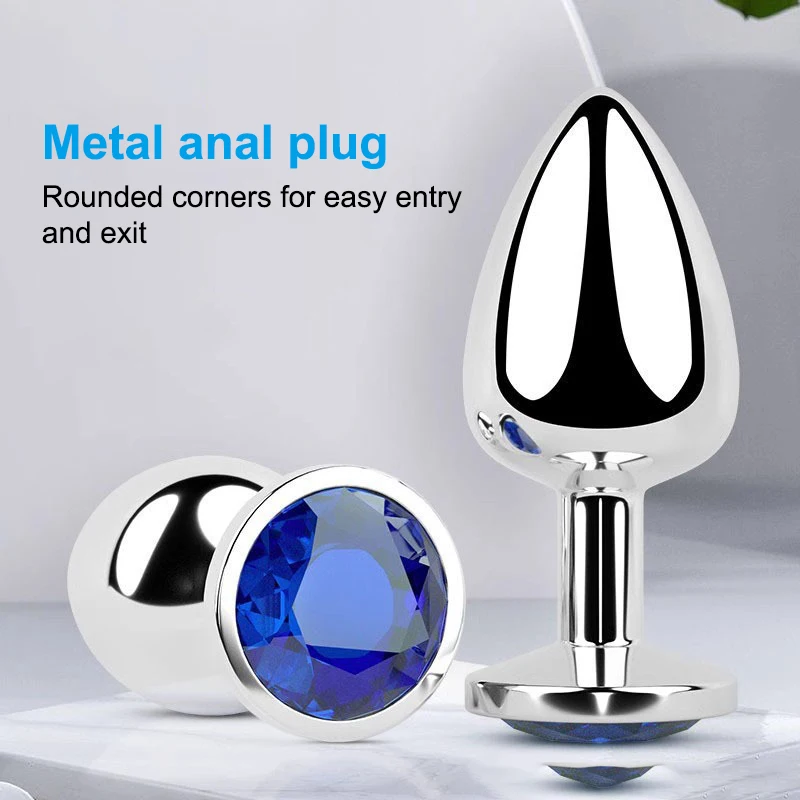 Metal Anal Plug Featuring A Gem-Embedded Base – A Beginner-Friendly, Unisex Adult Product - Image 4