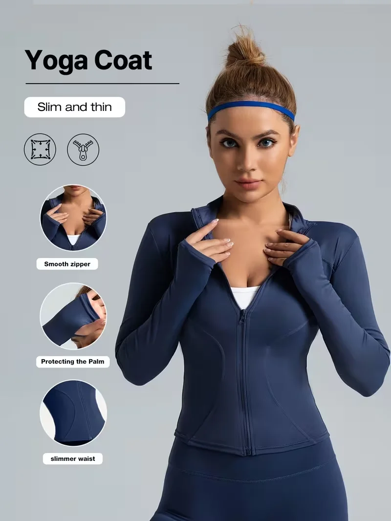 Women's Yoga Top 2026 New Arrival Spring Autumn Long Sleeve Fitness Jacket Slim Fit Running Badminton Coat Sports Workout Tops