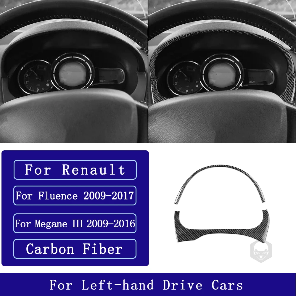 For Renault Fluence Megane 3 RS 2009-2017 Carbon Fiber Instrument speedometer panel Car Accessories Interior Decorative Stickers