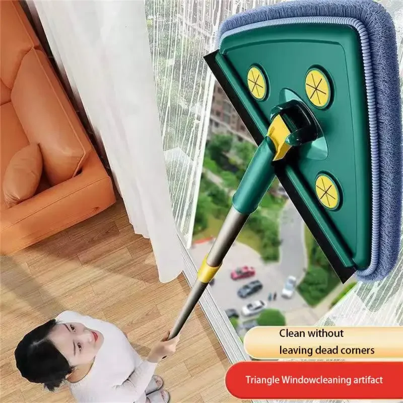 Triangle Mop Cleaning Artifact Houshehold Cleaning Universal Triangle Mop Wiping Ceiling Wall Roof Wiping Glass Cleaning Mop