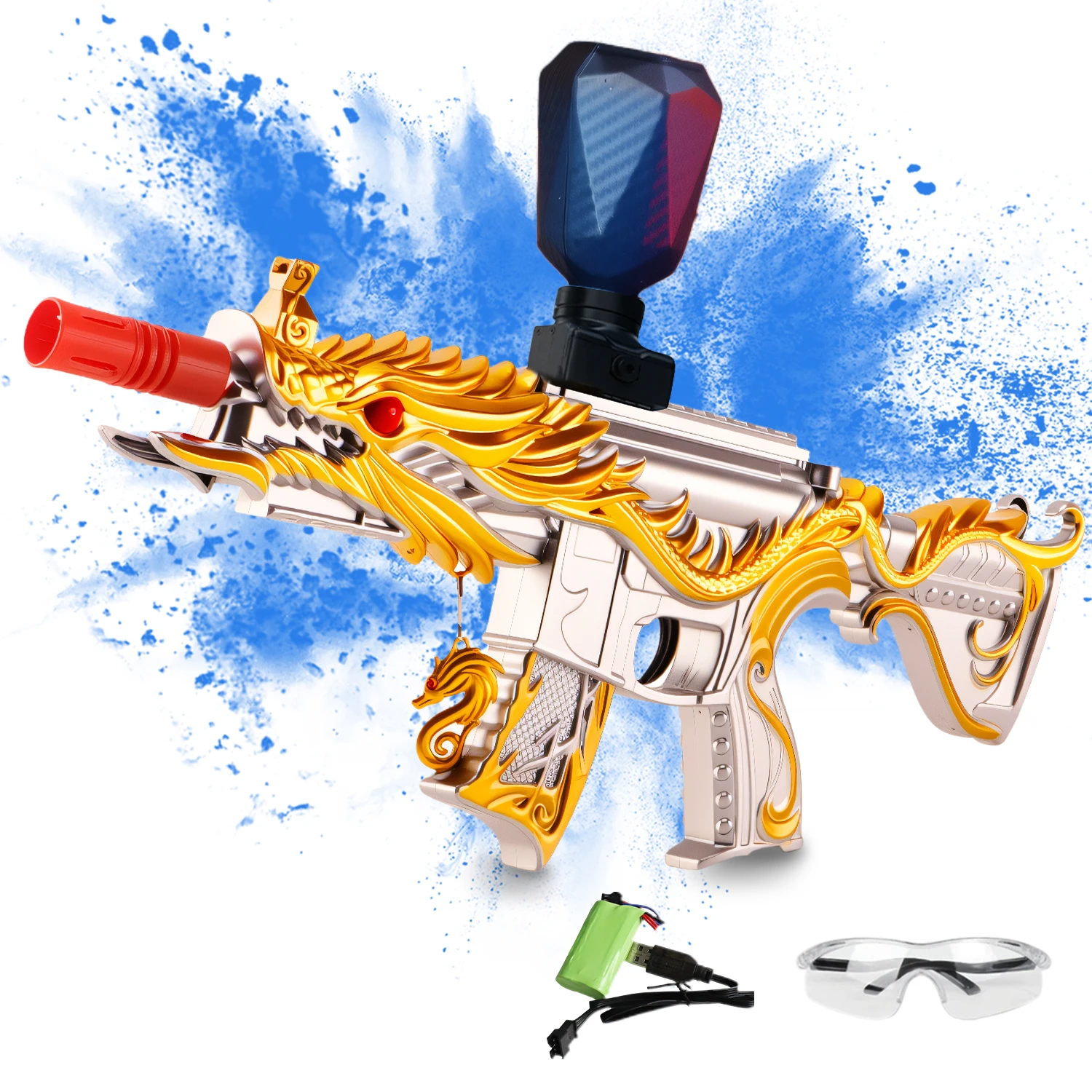 Von der Eltern zugelassen! Gel-Ball-Blaster, elektrische automatische Feuer-Spritzpistole, Spiele für Outdoor-/Indoor-Spiele ab 14 Jahren)