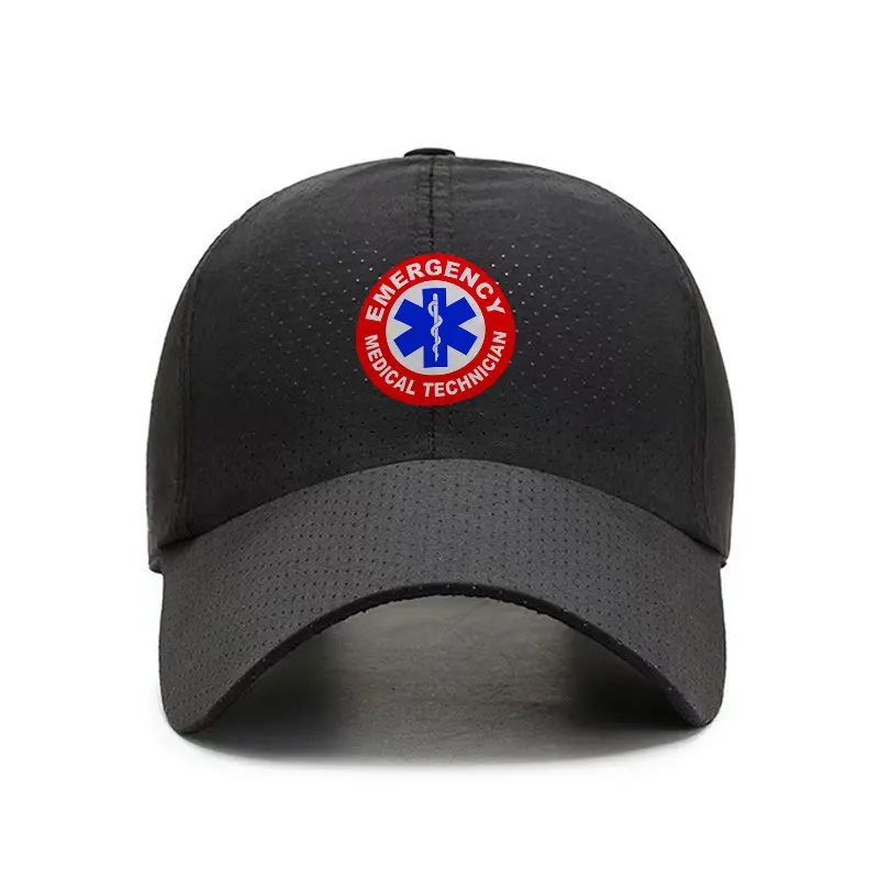 Star Of Life Quick Dry Baseball Cap Adult Emergency Rescue EMT Hat Medical Technician Washed Cap