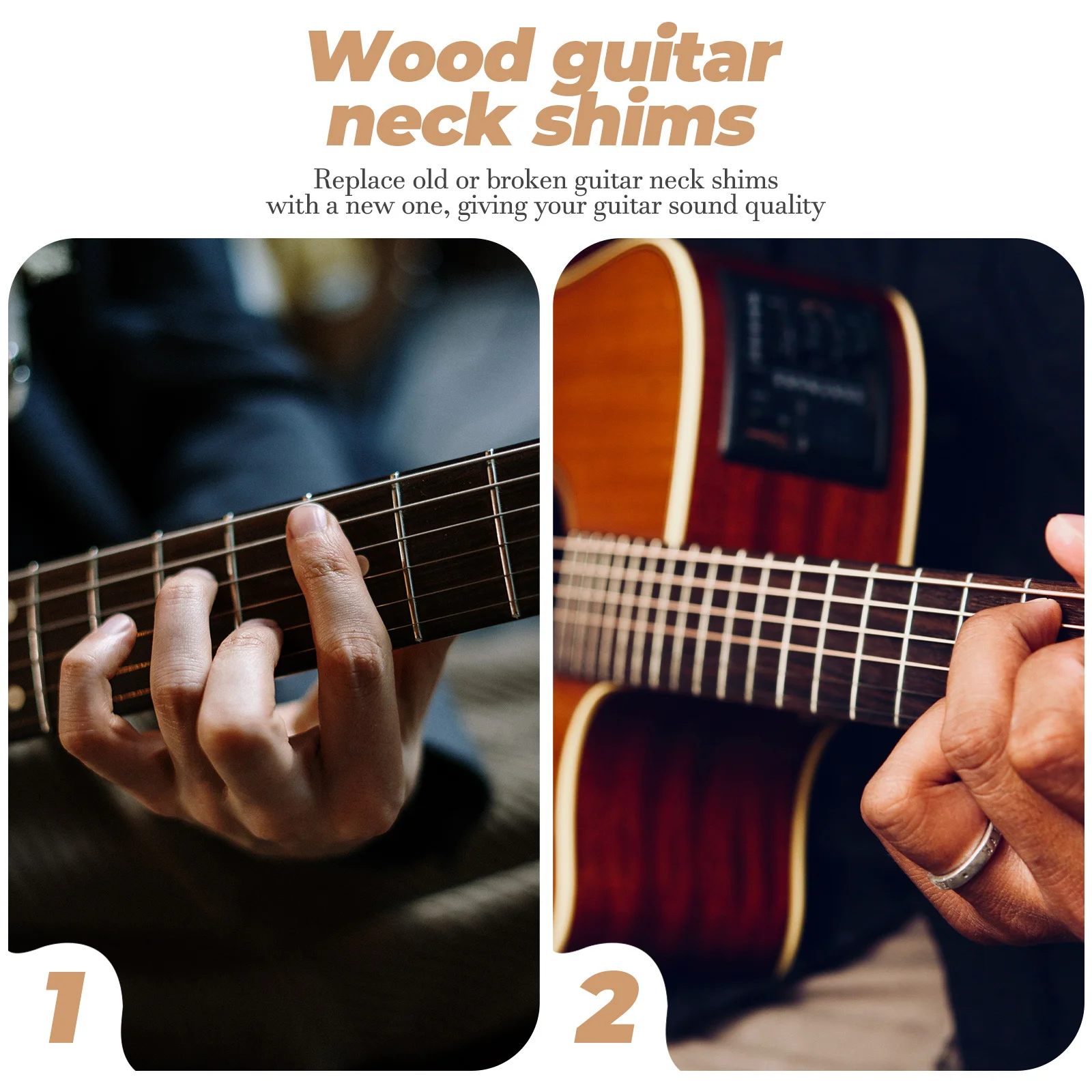 

3pcs Guitar Neck Shims Wood 0.5° For Bass Replacement Durable Hardwood Spacer Plate Accessories Instrument Parts