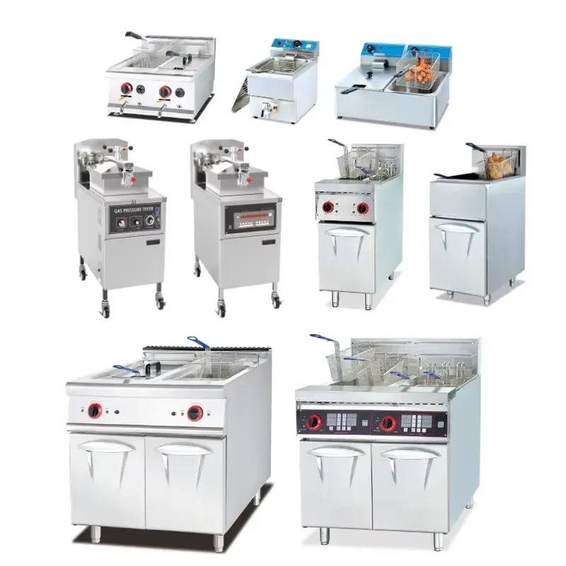 2026 Big Potato Chip Tofu Electric Deep Oil Electronic Commercial Deep Fryer Line Stainless Steel One Double tank 110v
