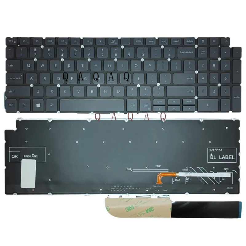 

QA New Laptop keyboard - Keyboard for Dell Inspiron 15 3505 7590 7591 5