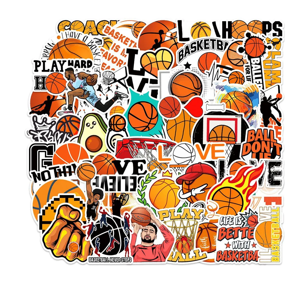 10/30/50PCS Basketball Graffiti Waterproof Sticker Sports Personality DIY Refrigerator Skateboard Water Cup GuitarTrendWholesale