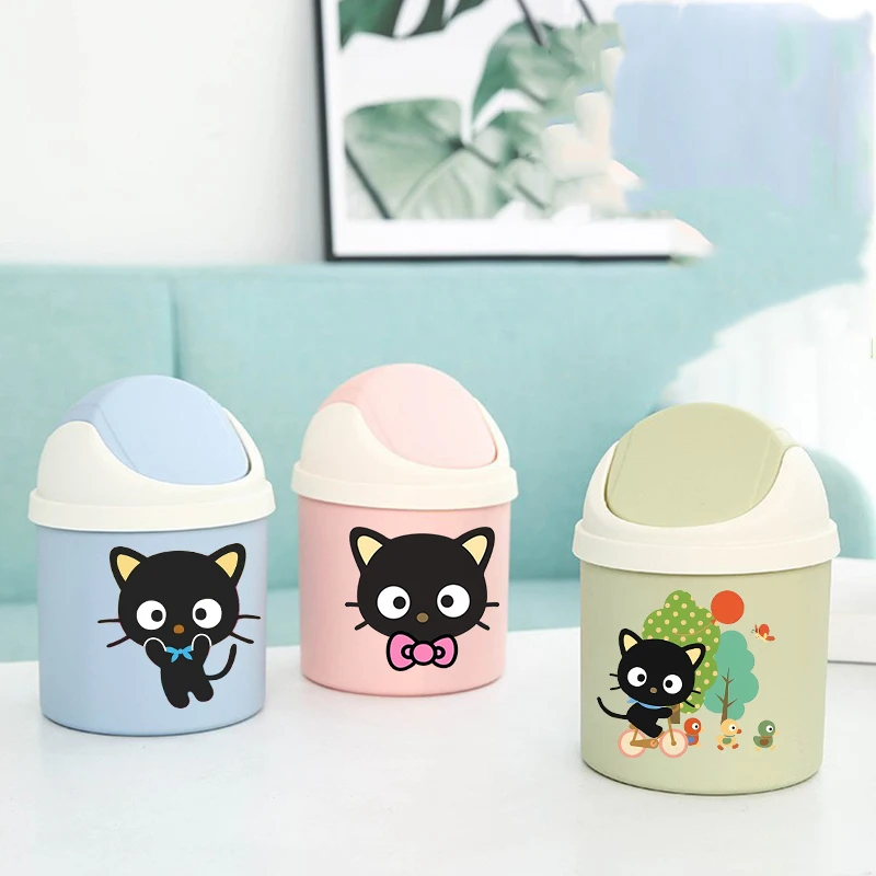 

Новый мини-мусорный бак Sanrio Chococat Kawaii для рабочего стола, тубус-контейнер для мусора в спальню, корзина для мусора, органайзер для рабочего пространства, коробка для хранения для дома и офиса