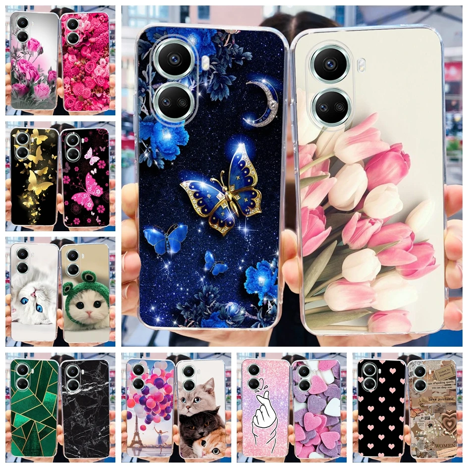 For Huawei Nova 10 SE 2022 Case BNE-LX1 BNE-LX3 Popular Butterfly Painted Soft Silicone Phone Covers For Huawei Nova10 SE Bumper