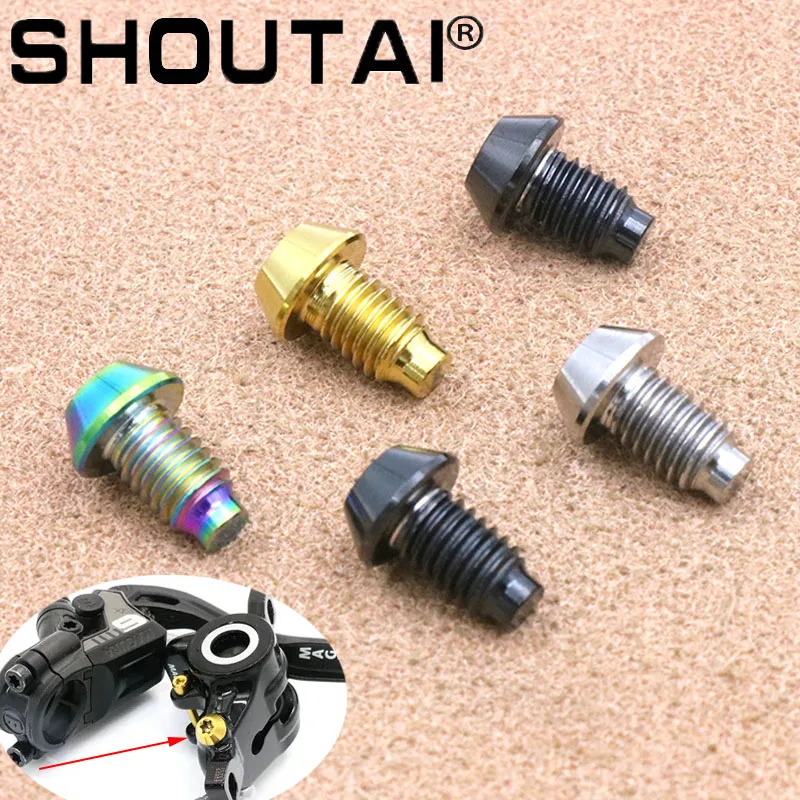 Titanium Alloy Bicycle Hydraulic Disc Brake Screw, Brake Clip, Oil Filling Bleed Screw, FOR Magura, M6 Mountain Bike TC4, 2Pcs