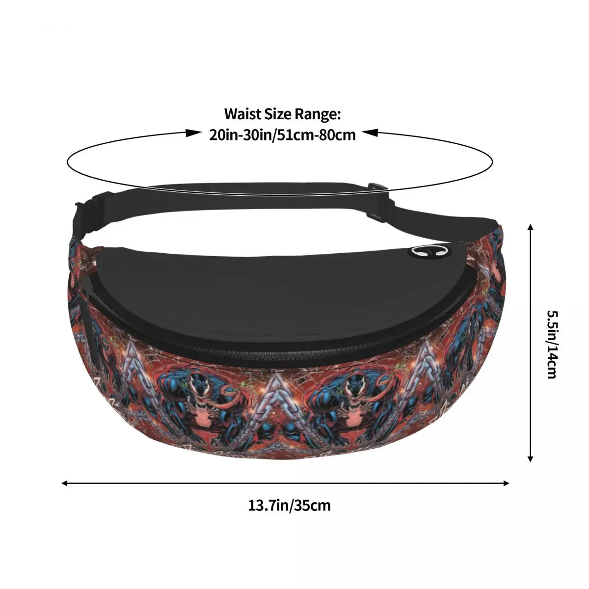 Custom Venom Wolverine Fanny Pack for Women Men Cool Crossbody Waist Bag Cycling Camping Phone Money Pouch image 5