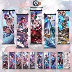 Overwatch Scrolls Picture D.Va Wall Artwork Tracer Hanging Painting Ana Game Home Decoration Anime Poster Junker Queen Wallpaper