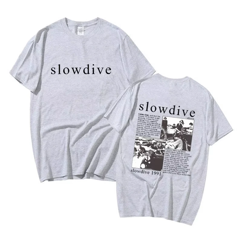 Britain Band Slowdive Alison 1991 Graphic T Shirt Tour 90s Classic Vintage Men's Casual Oversized T-shirt Rock Men Women Tshirt