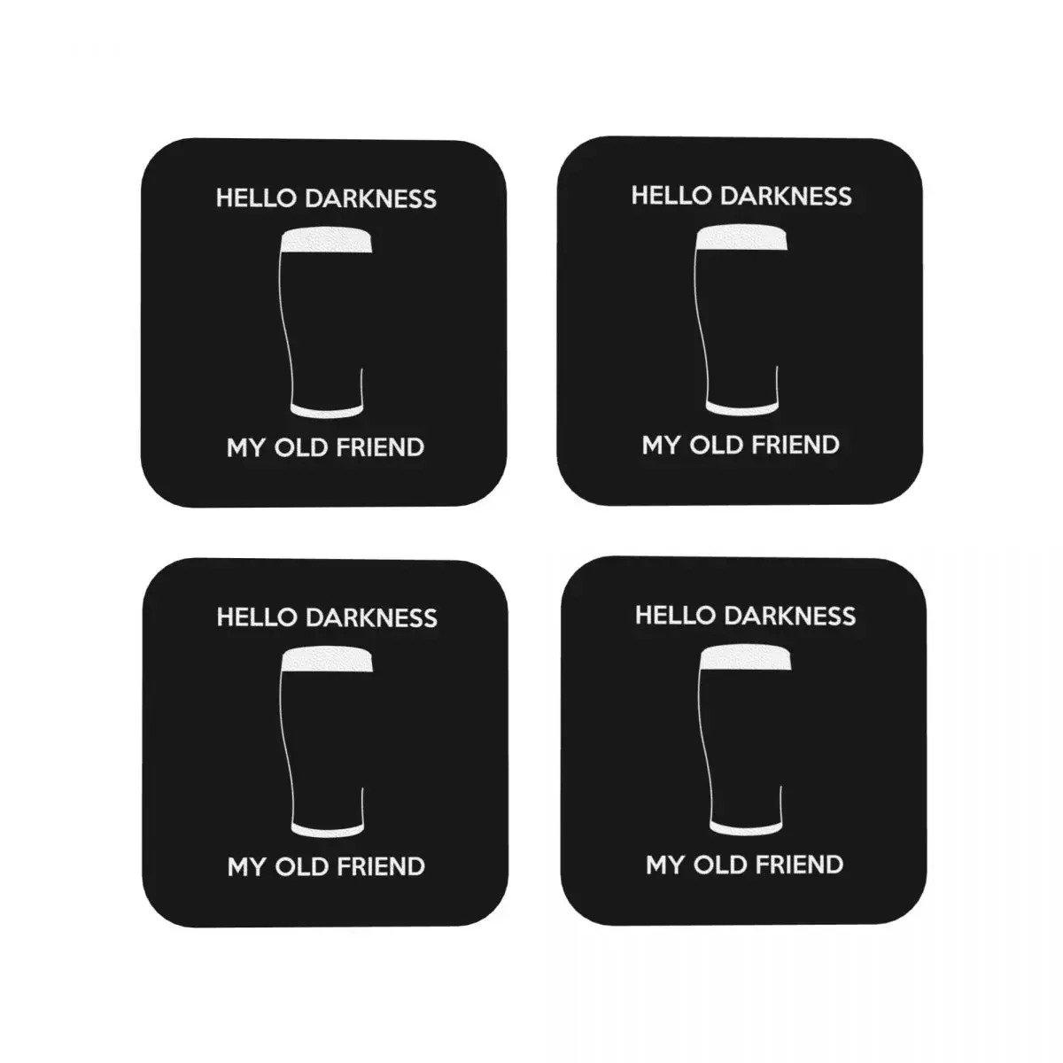 Hello Darkness My Old Friend - Draught B Coasters Kitchen Placemats Non-slip Cup Coffee Mats For Decor Tableware Pads Set of 4