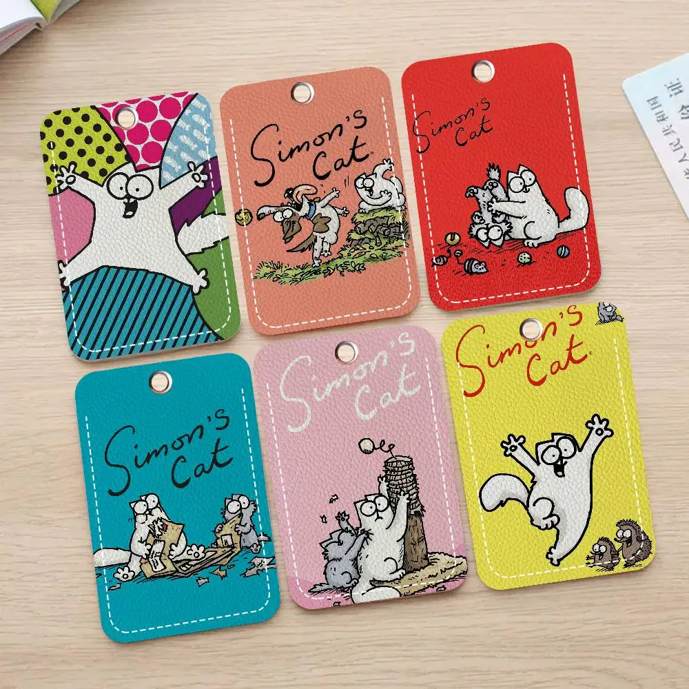 

Милый держатель для карт S-Simons-Cat, подходит для банковских деловых рабочих карт, держатель для кредитных карт, держатель для сумки, брелок