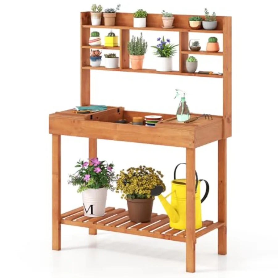 Wooden Potting Bench Table, 60