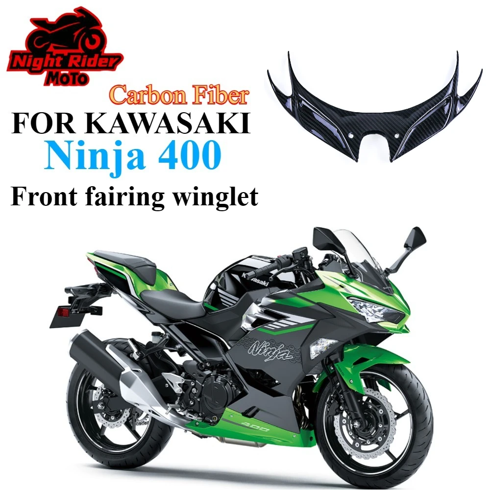 

Carbon Fiber Motorcycle Modified Parts Side Fairing Front fairing winglet For KAWASAKI Ninja 400 2021 2022 2023 2024 2025+